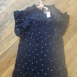 City Chic top pleated polka dot shirt, 12, NWT